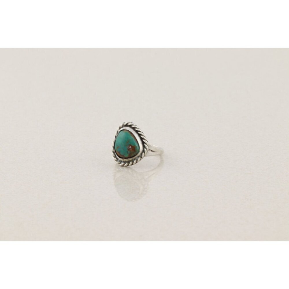 Sterling Silver Green Turquoise Ring Size 6 - Picture 3 of 6